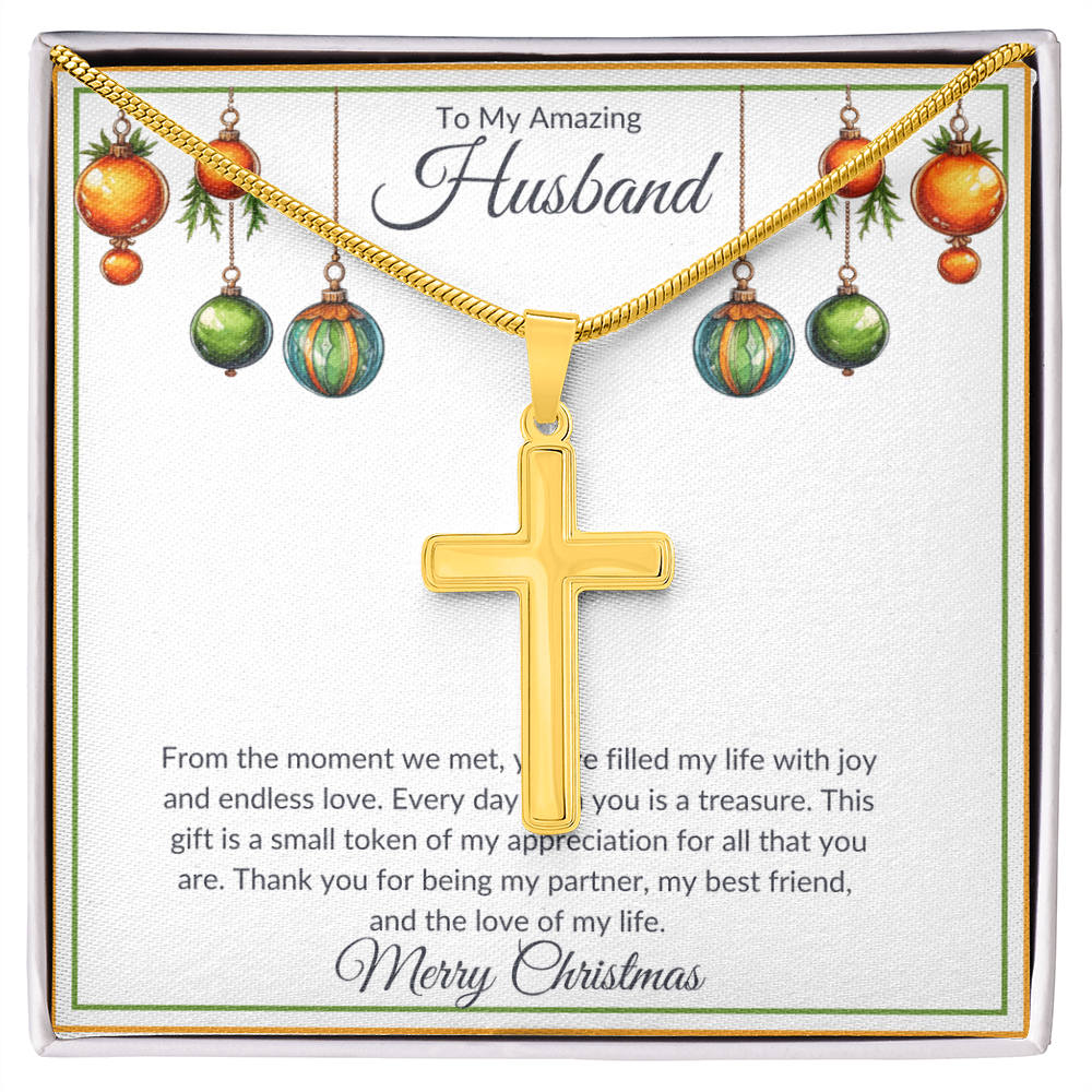 Christmas Husband Cross Necklace
