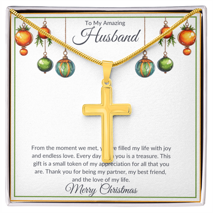 Christmas Husband Cross Necklace