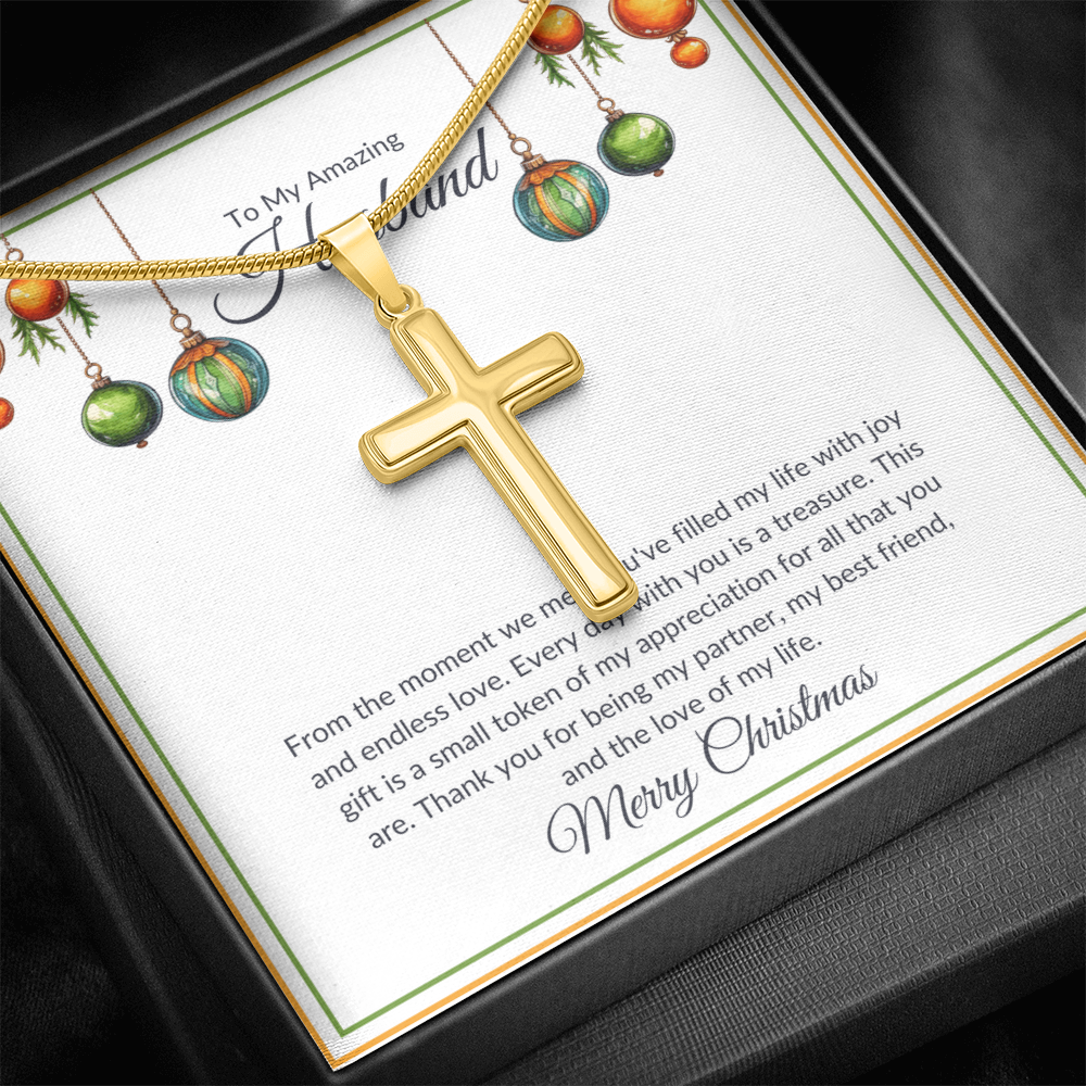 Christmas Husband Cross Necklace