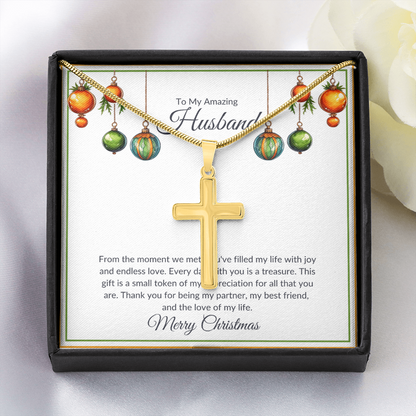 Christmas Husband Cross Necklace