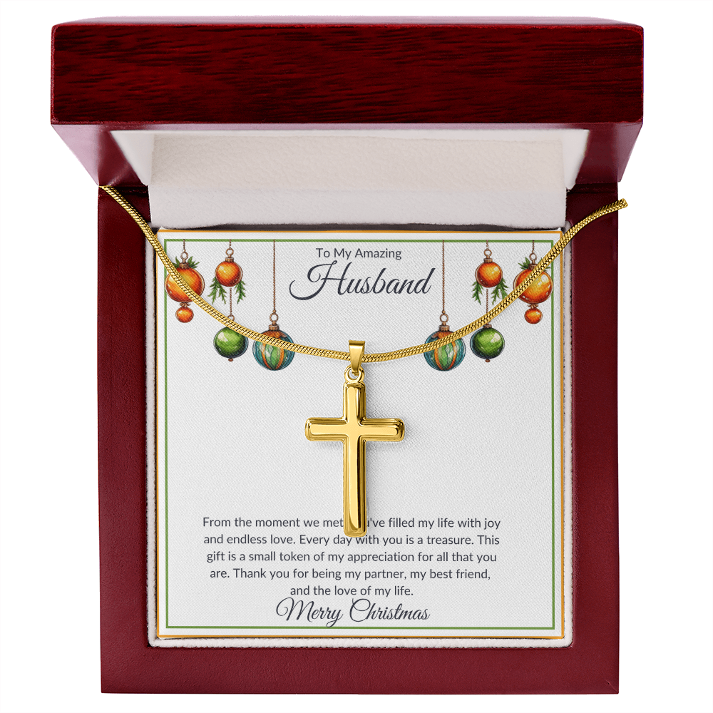 Christmas Husband Cross Necklace
