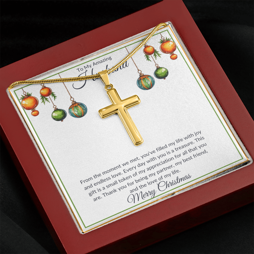 Christmas Husband Cross Necklace