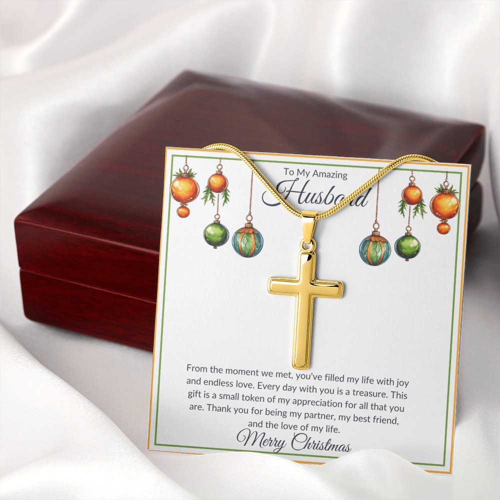 Christmas Husband Cross Necklace
