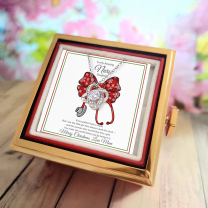 Special Rose Box Love Knot Necklace For A  Nurse Daughter