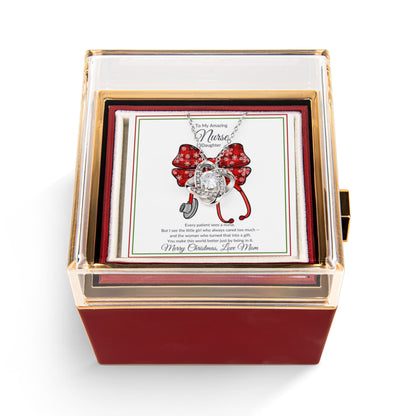 Special Rose Box Love Knot Necklace For A  Nurse Daughter
