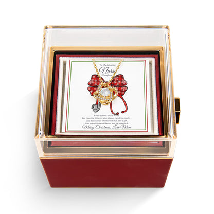 Special Rose Box Love Knot Necklace For A  Nurse Daughter